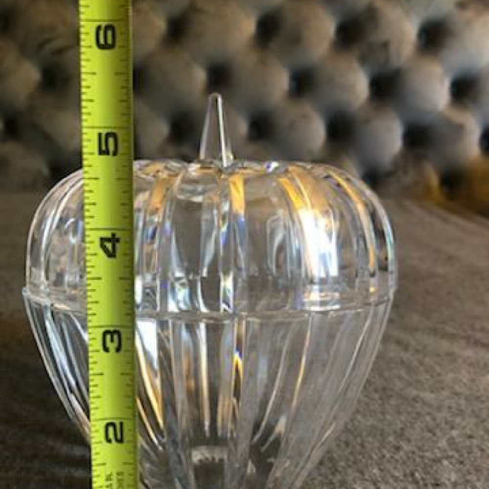Vintage Crystal Clear Glass Deep Cut Trinket Box Candy Dish Crystal Clear Glass - Picture 4 of 12